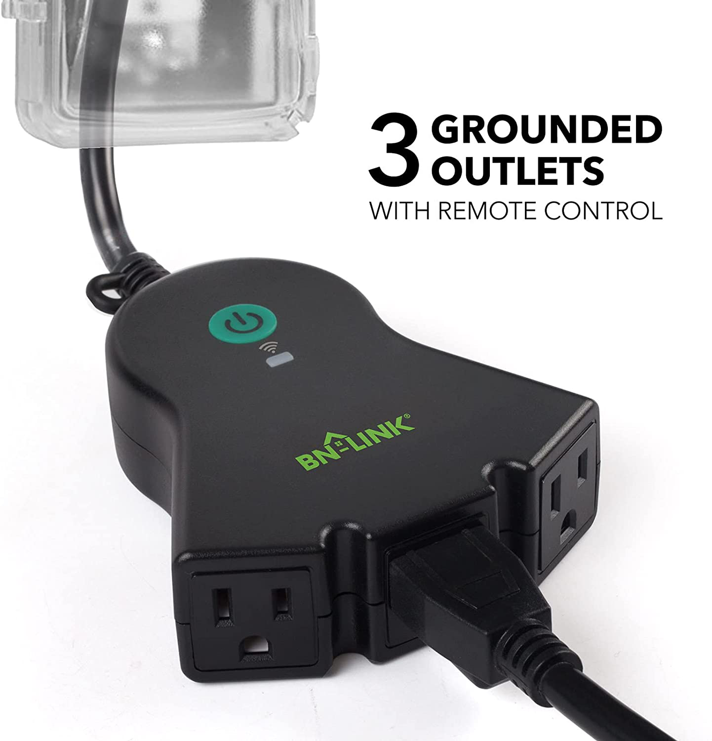 BN-LINK Smart Wifi Heavy Duty Outdoor Outlet, Timer and Countdown Function, No Hub Required for Outdoor Lights, Compatible with Alexa and Google Assistant (Outdoor) 2.4 Ghz Network Only