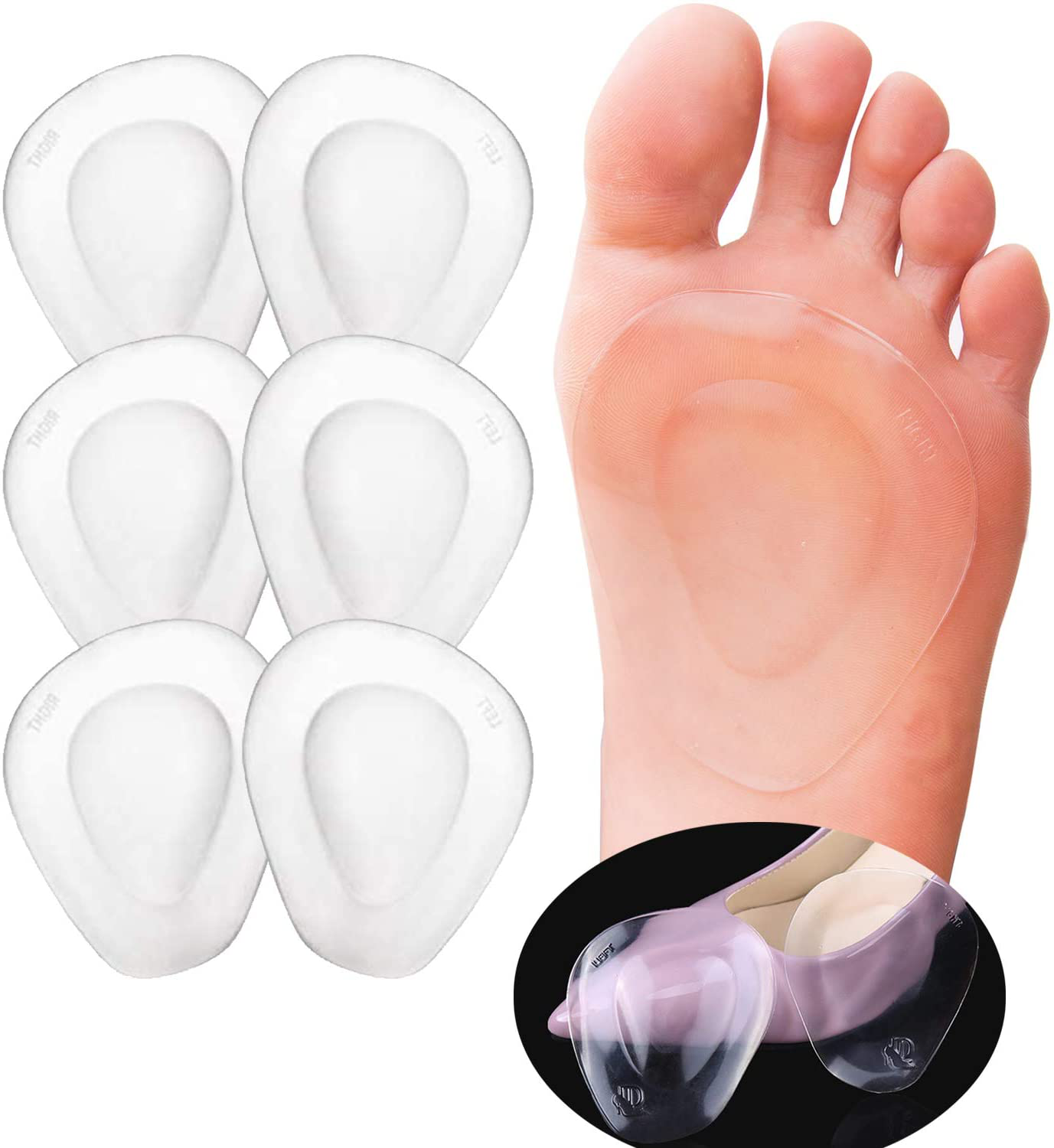 Jkcare Transparent Pinky Toe Sleeves, Silicone Corn Cushions Pads, 12 Pack Little Toe Protectors for Corn, Blister and Injured Toenail Protection