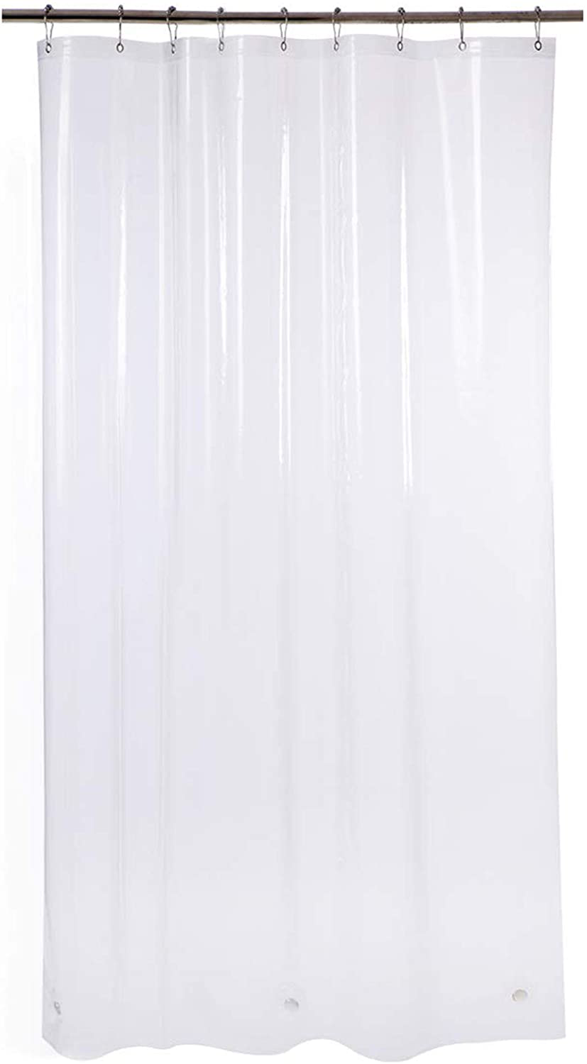 AmazerBath Plastic Shower Curtain Liner, Thick Bathroom Shower Curtains with Heavy Duty Clear Stones and Grommet Holes