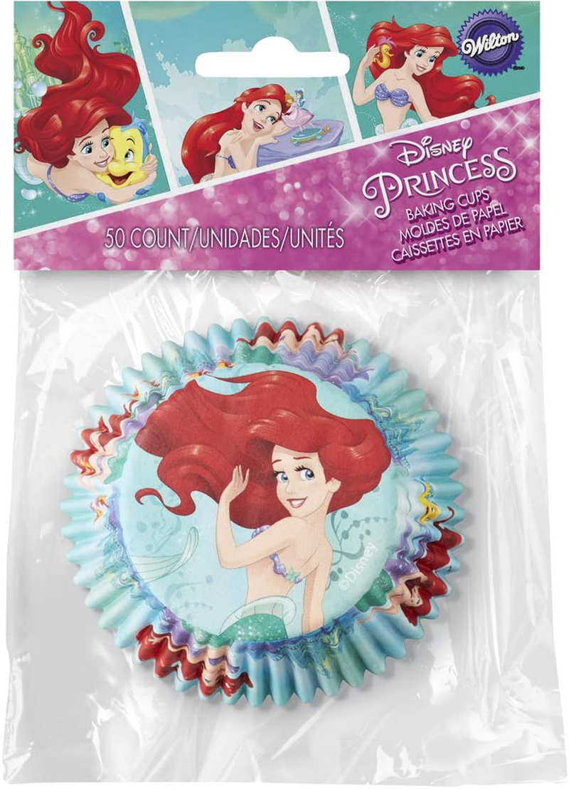Wilton Disney Princess Little Mermaid Ariel 50 Count Cupcake Liners, Assorted