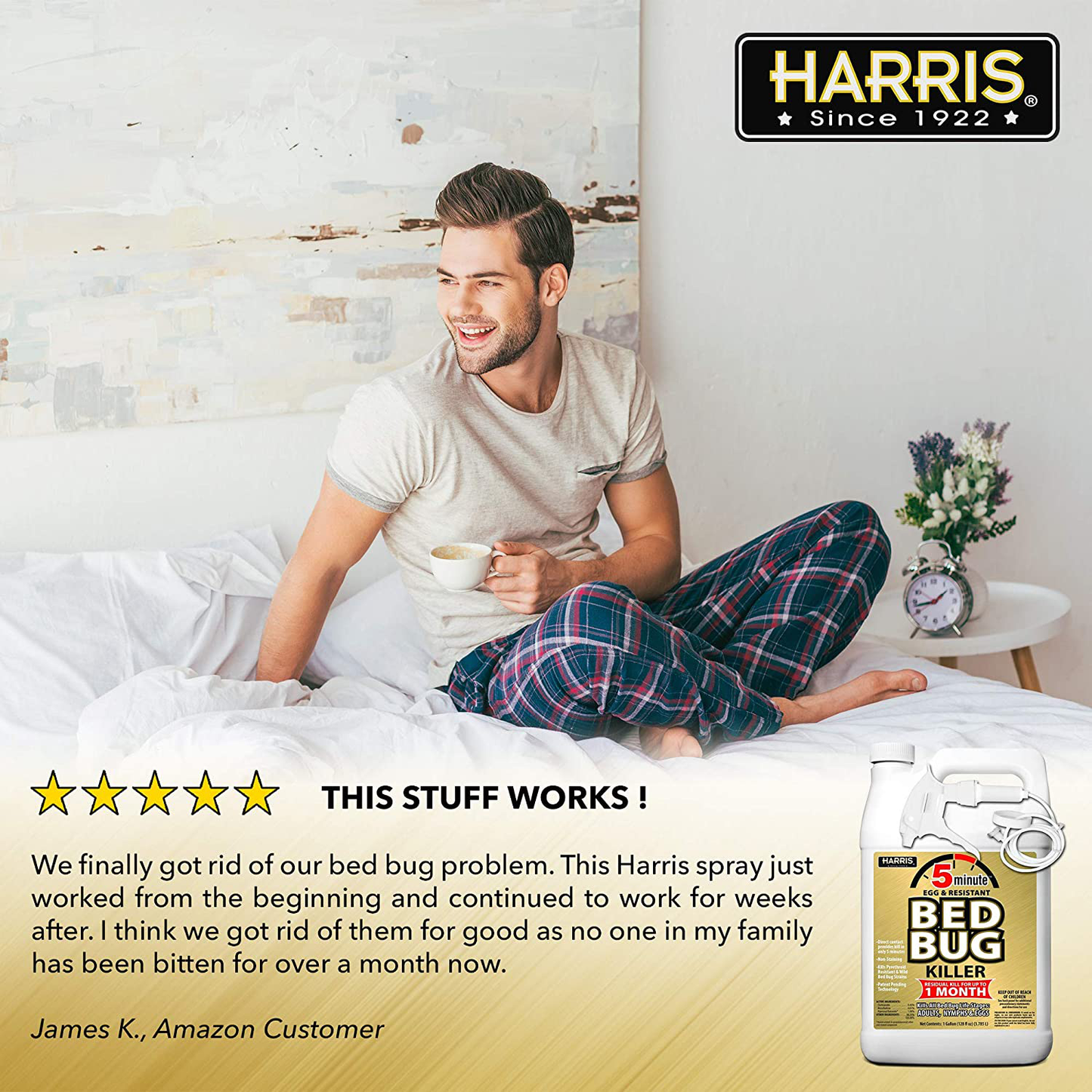 HARRIS 5 Minute Bed Bug Killer, Odorless and Non Staining Formula (32oz)