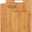 Bamboo Cutting Boards for Kitchen [Set of 3] Wood Cutting Board for Chopping Meat, Vegetables, Fruits, Cheese, Knife Friendly Serving Tray with Handles