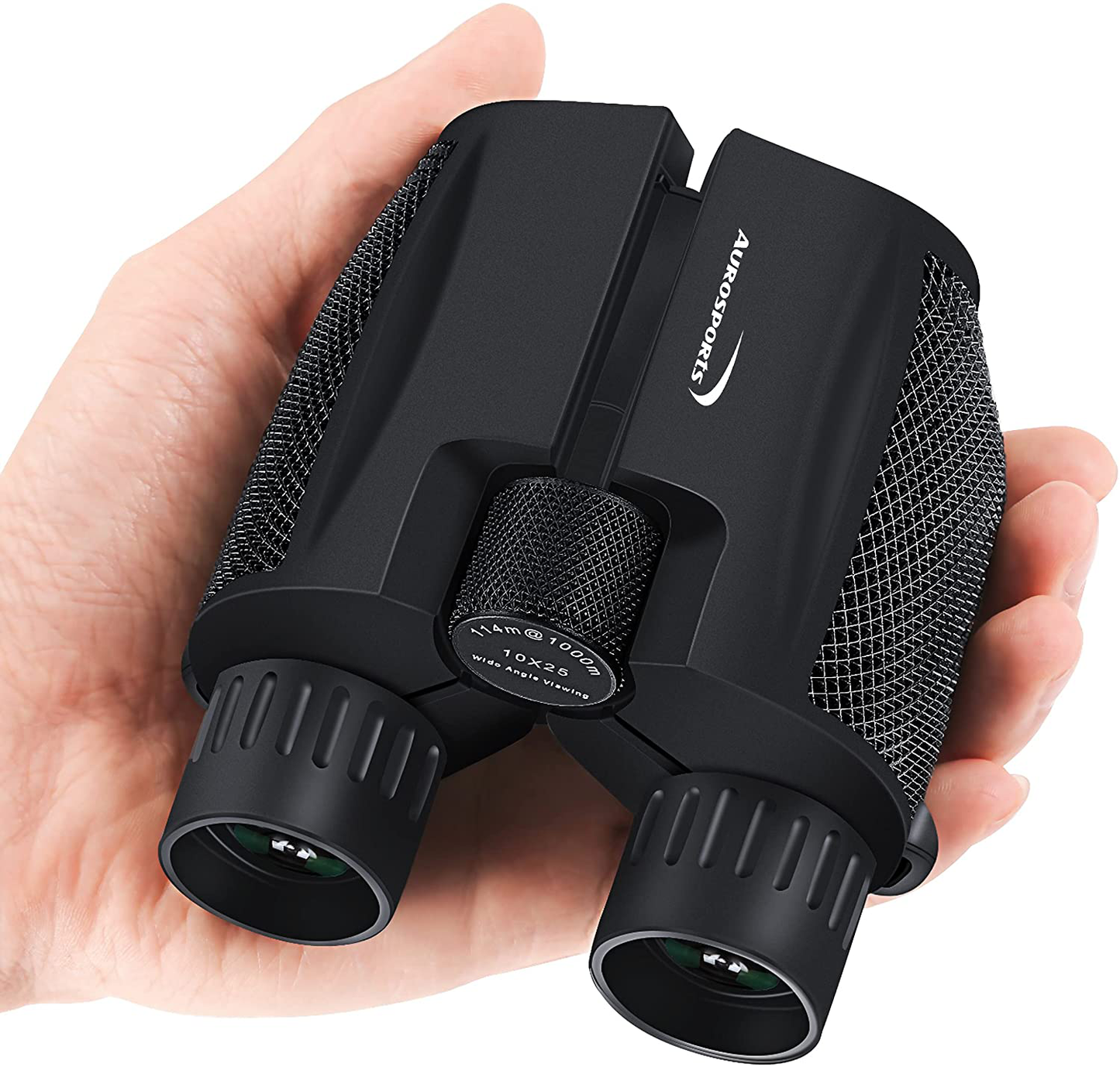 Aurosports 10x25 Binoculars for Adults and Kids, Folding Compact Binocular with Weak Light Vision, Lightweight Small Binoculars for Bird Watching, Travel, Concerts, Hunting, Hiking