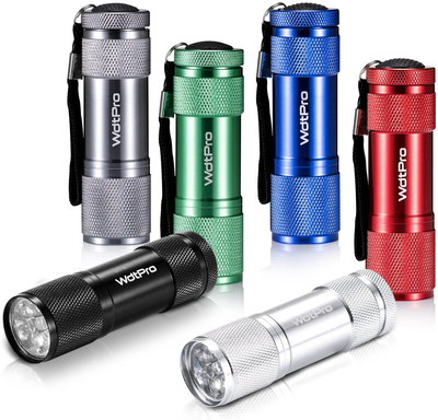 LED Mini Flashlights, Wdtpro Super Bright Flashlight with Lanyard, Assorted Colors - Best Tac Torch Light for Kids, Night Reading, Power Outages, Camping(6 Pack)