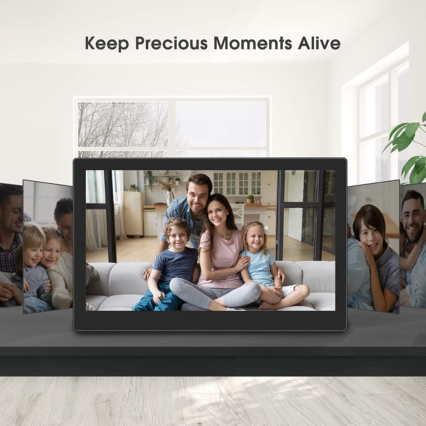 Dragon Touch Classic 15 Digital Picture Frame, 15.6” FHD Touch Screen Wifi Digital Photo Frame Instant Share Photos and Videos via App, Email, Cloud, Wall Mountable, Portrait and Landscape