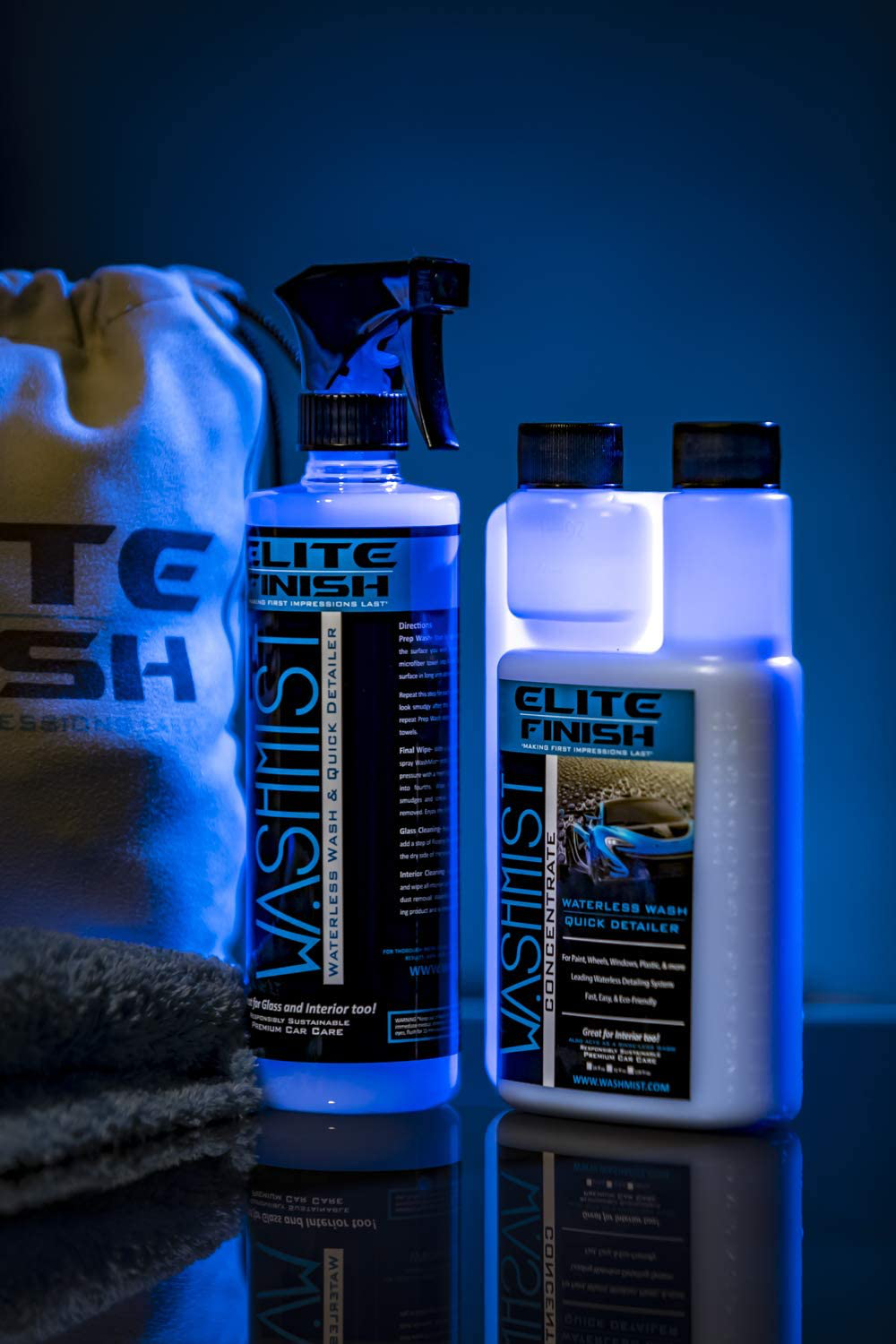 WashMist Waterless Car Wash Kit - Evolutionary Hydrophobic Polymer Technology - Eco-Friendly - Fast Easy to use; Clean Shine, virtually Anywhere, Anytime!
