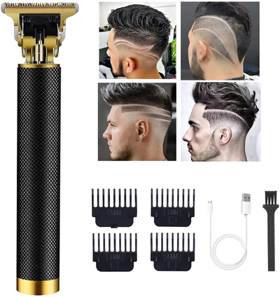 Hair Clippers for Men, Cordless Rechargeable Hair Trimmer Professional Hair Trimmer T Blade Trimmer Zero Gapped Trimmer, Electric Beard Trimmer Shaver Hair Cutting Kit for Men (Black)