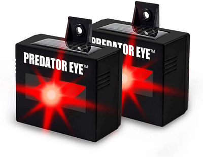 2 Pack Solar Rechargeable Night Time Predator Eye Animal Deterrent Powerful Light to Protect from Coyote, Deer, Cat, Raccoon, Skunk, Weatherproof
