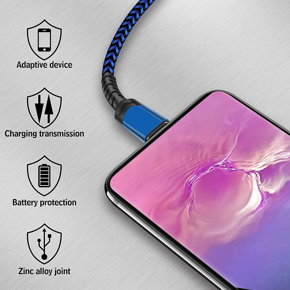 5 Pack USB C Cable (3/3/6/6/10FT) USB-C to USB-A Fast Charging Aluminum Housing