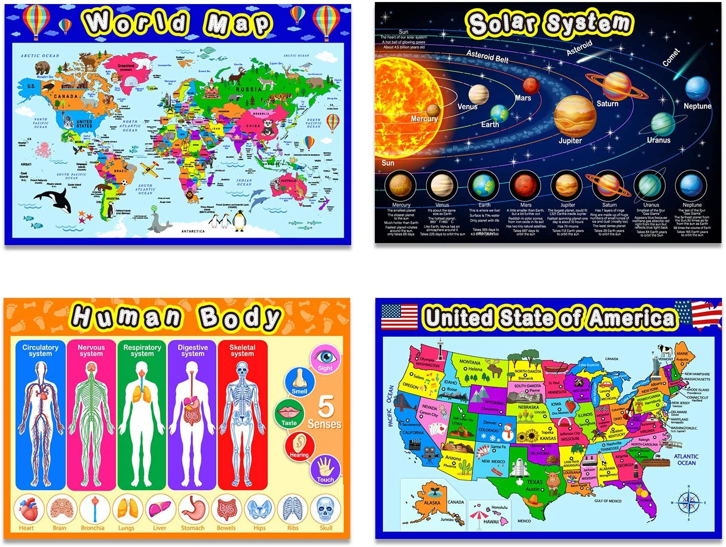 Educational Preschool Posters Learning Poster for Toddler Kid Kindergarten Classroom Learning Decoration, Large 16 x 11 Inch Nursery Homeschool Playroom Teaching Poster (Assorted Style, 20 Pieces)