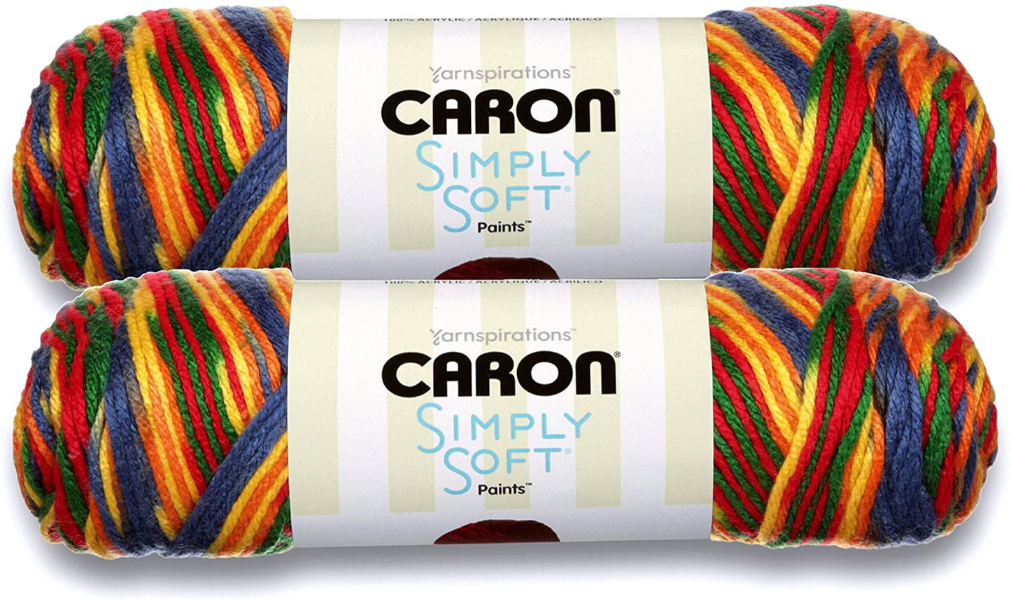 Caron Simply Soft Bulk Buy Paints 100% Acrylic Yarn (2-Pack) ~ 5 oz. Skeins