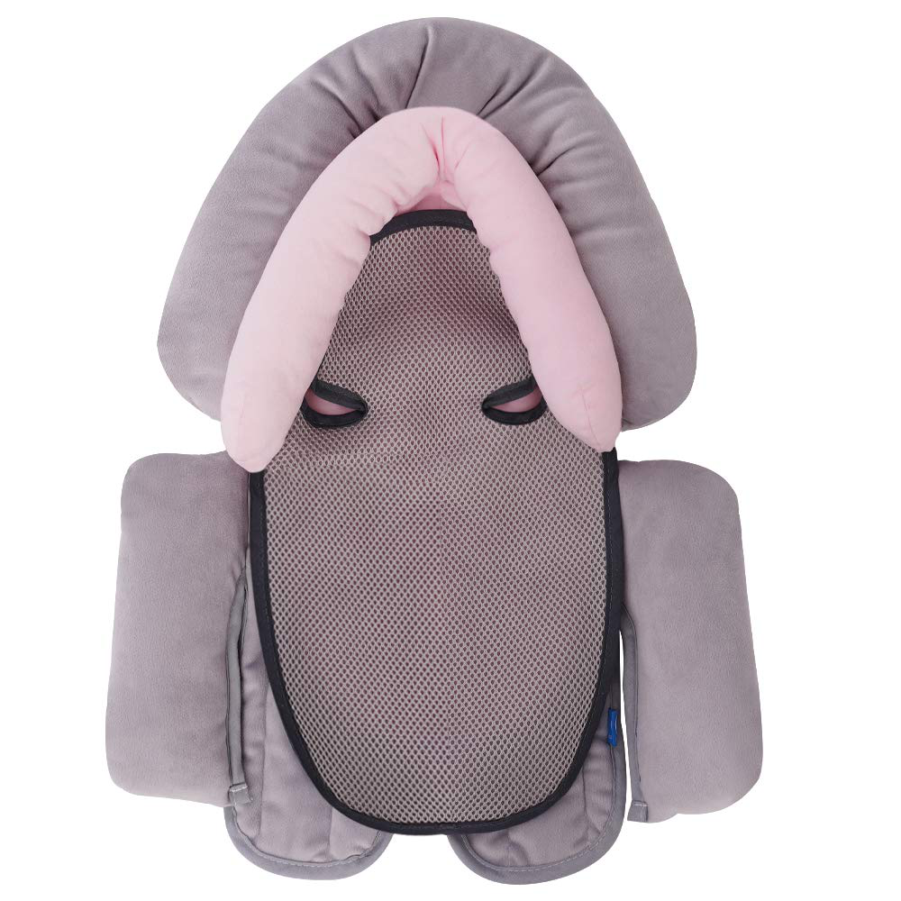 COOLBEBE Upgraded 3-in-1 Baby Head Neck Body Support Pillow for Newborn Infant Toddler - Extra Soft Car Seat Insert Cushion Pad, Perfect for Carseats, Strollers, Swing