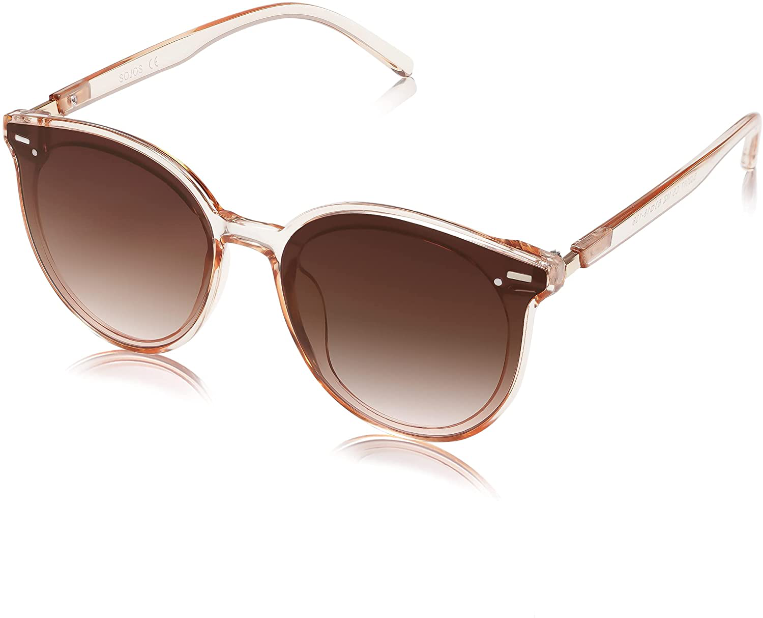 SOJOS Classic round Sunglasses for Women Men Retro Vintage Large Plastic Frame BLOSSOM SJ2067