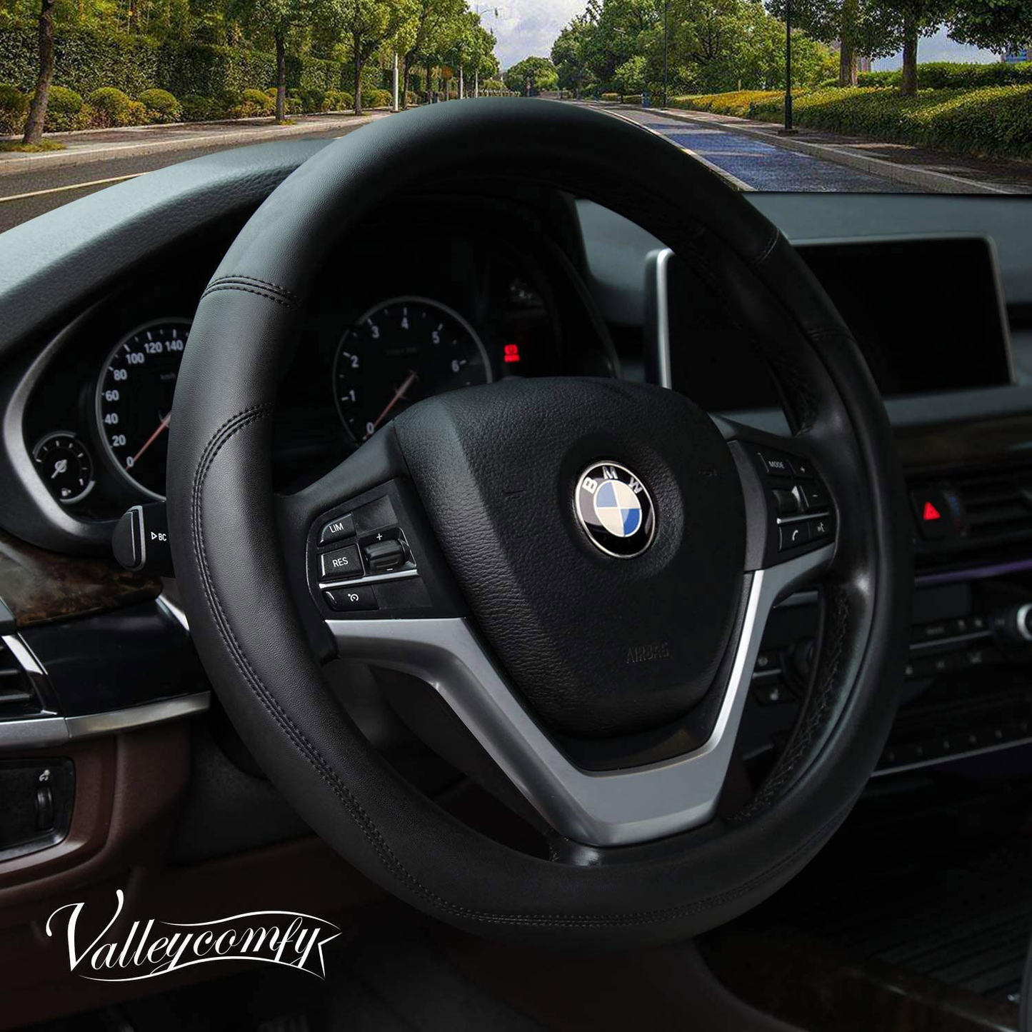 Valleycomfy Microfiber Leather Steering Wheel Covers