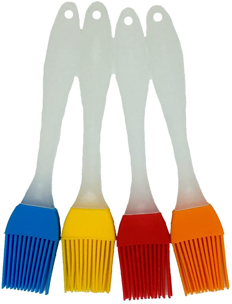 Binhai Basting Brushes Grill Brush Kitchen Silicone Basting Pastry Cooking Brushs & BBQ Basting Brush, Varying Bright Color - Best Kitchen Gadget (Oil Brush 4 Pack)