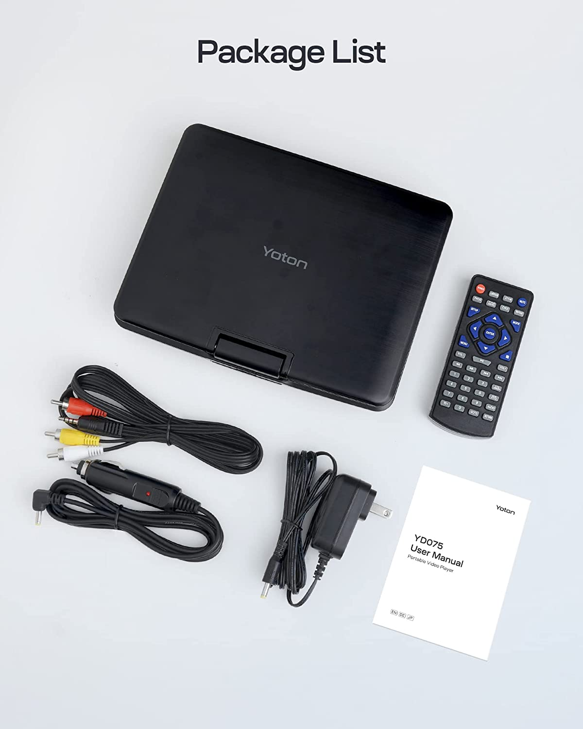 9.5" Portable DVD Player with 7.5" Swivel Screen, 4-6 Hours Built-In Battery, Support SD Card/Usb/Multiple Disc Formats, Support Sync Screen to TV, Projector
