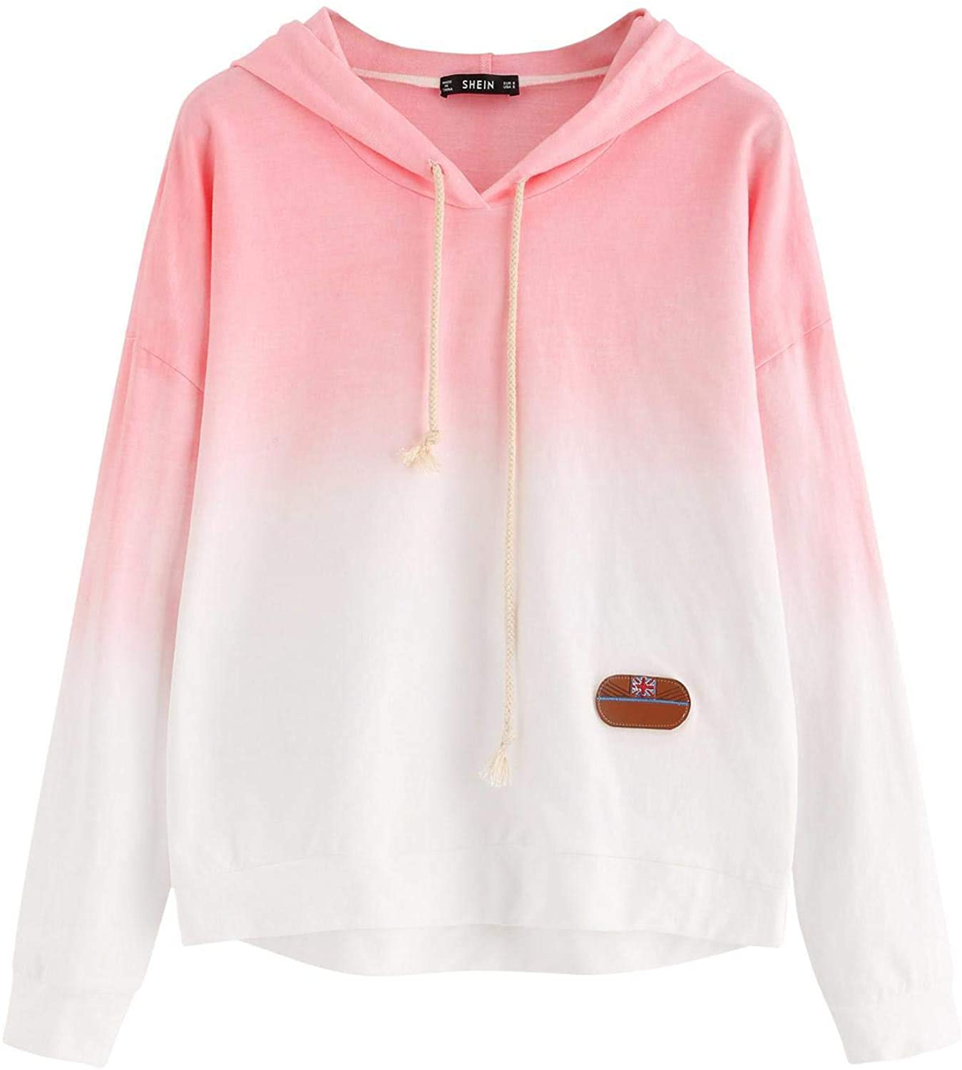 SweatyRocks Women's Long Sleeve Hoodie Sweatshirt Colorblock Tie Dye Print Tops