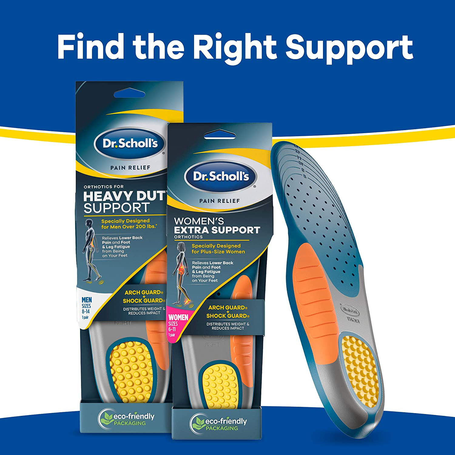Dr. Scholl's Insoles for Women or Men Extra Support Pain Relief Orthotics Shoe Inserts
