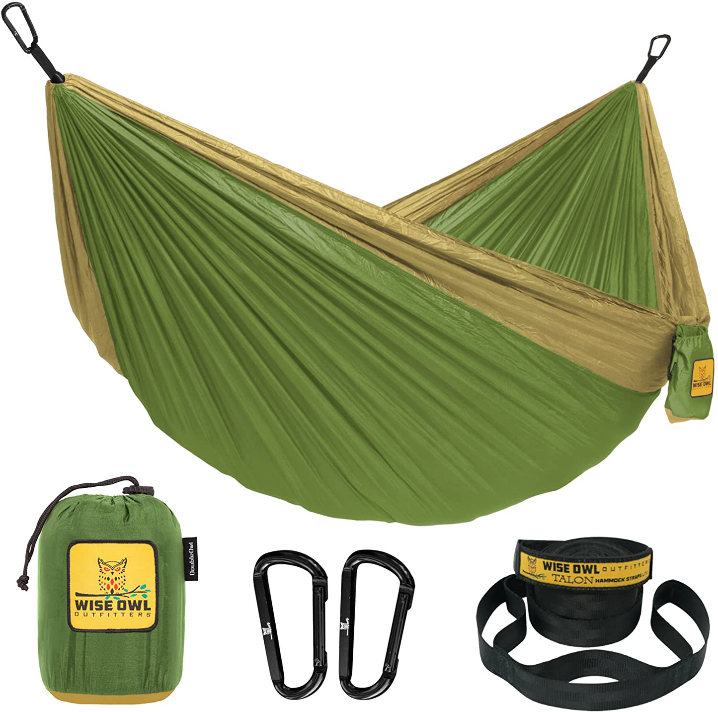 Wise Owl Outfitters Camping Hammocks - Portable Hammock Single or Double Hammock for Outdoor, Indoor W/ Tree Straps - Backpacking, Travel, and Camping Gear
