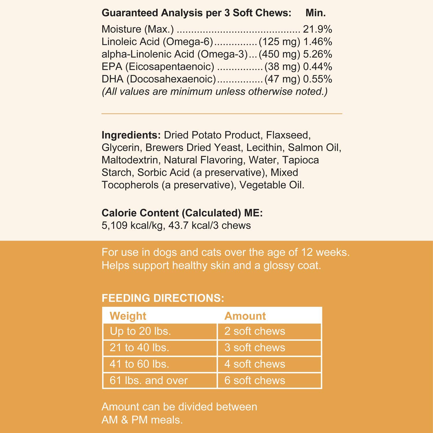 Omega Treats for Skin and Coat - Fish Oil Blend of Essential Fatty Acids, Omega 3, 6, and 9, Vitamins, Antioxidants and Minerals - Made in USA