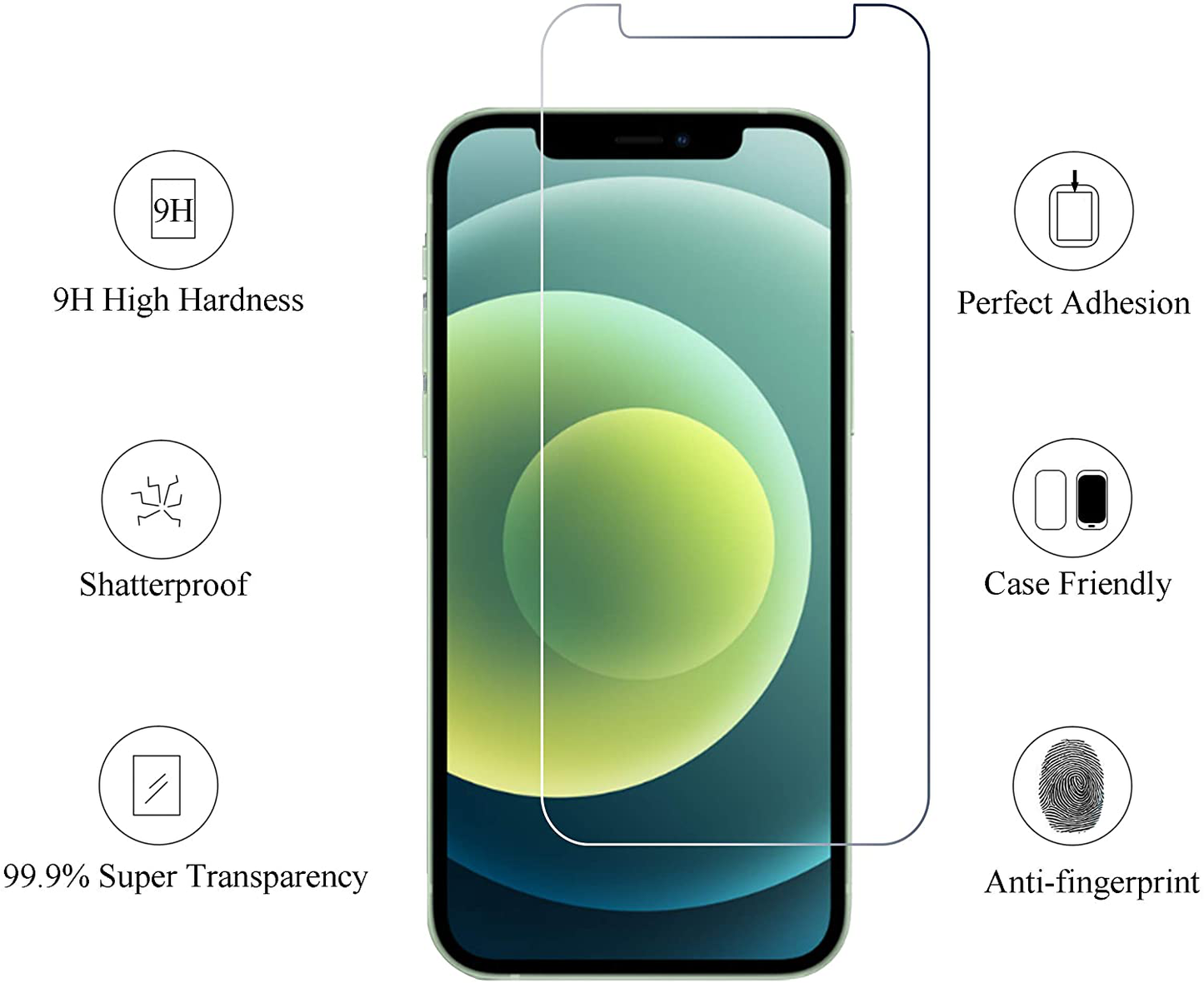 Ailun Glass Screen Protector Compatible for iPhone 12/iPhone 12 Pro 2020 6.1 Inch 3 Pack Case Friendly Tempered Glass