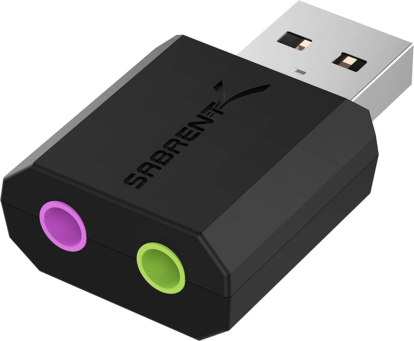 Sabrent USB External Stereo Sound Adapter for Windows and Mac. Plug and Play No Drivers Needed.