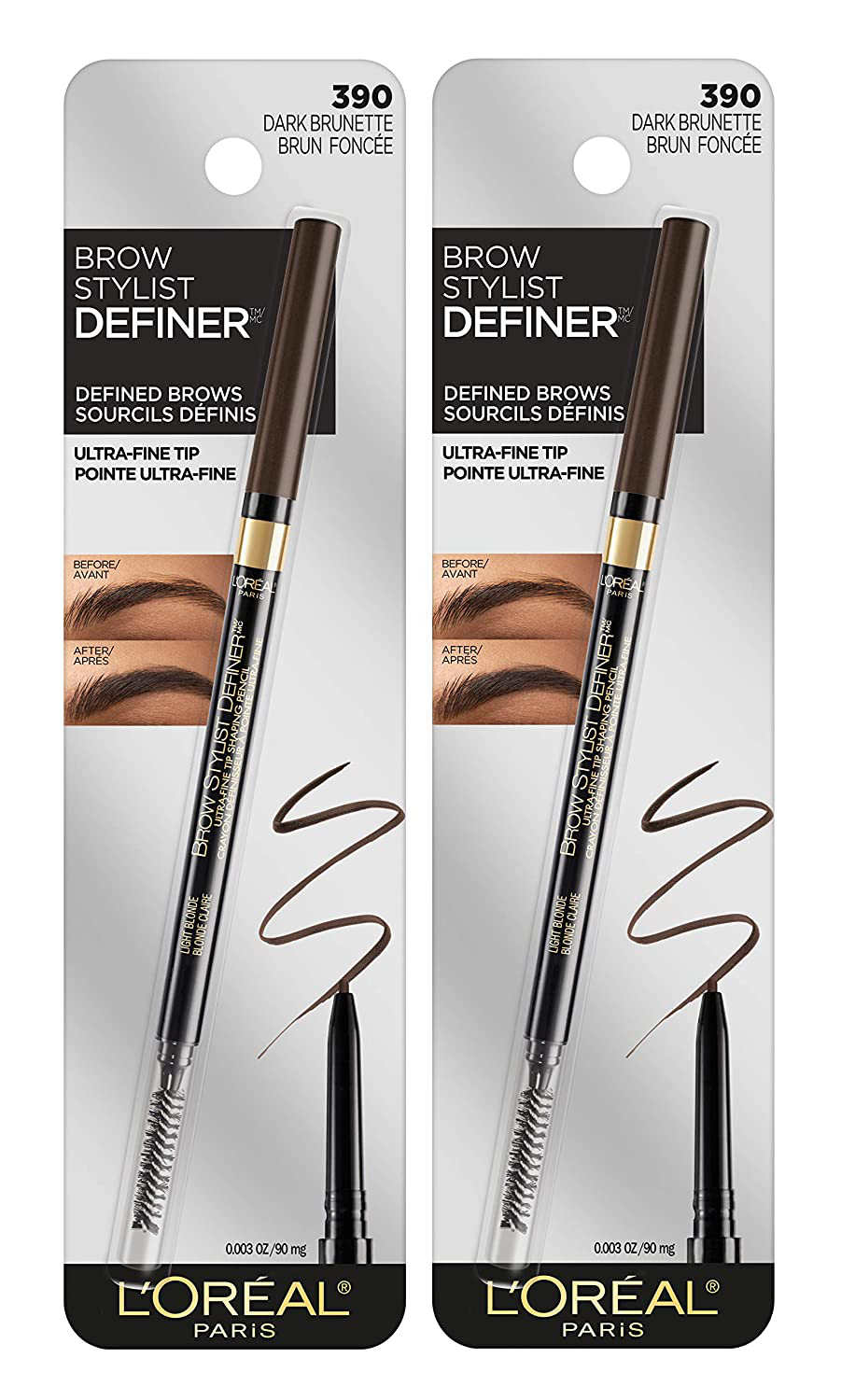L'Oreal Paris Makeup Brow Stylist Definer Waterproof Eyebrow Pencil UltraFine Mechanical Pencil Draws Tiny Brow Hairs Fills in Sparse Areas Gaps Ounce Count