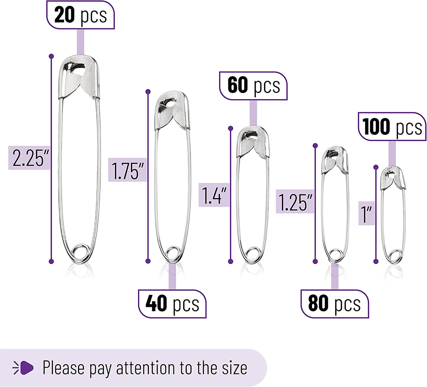 Mr. Pen- Safety Pins, Safety Pins Assorted, 300 Pack, Assorted Safety Pins, Safety Pin, Small Safety Pins, Safety Pins Bulk, Large Safety Pins, Safety Pins for Clothes
