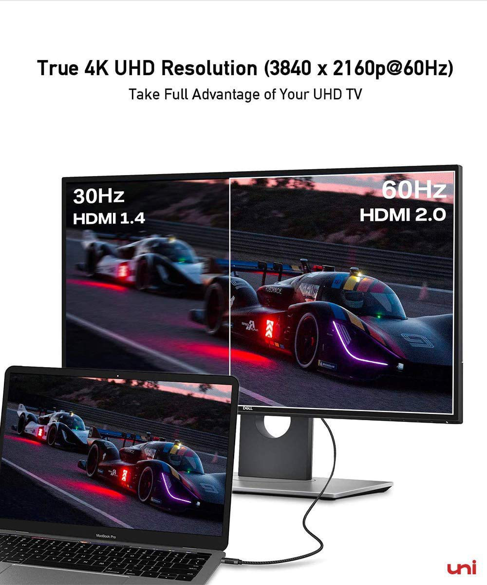 USB C to HDMI Cable for Home Office Compatible with MacBook Pro 2020/2019, MacBook Air/iPad Pro 2020, Surface Book 2, Galaxy S20 and More