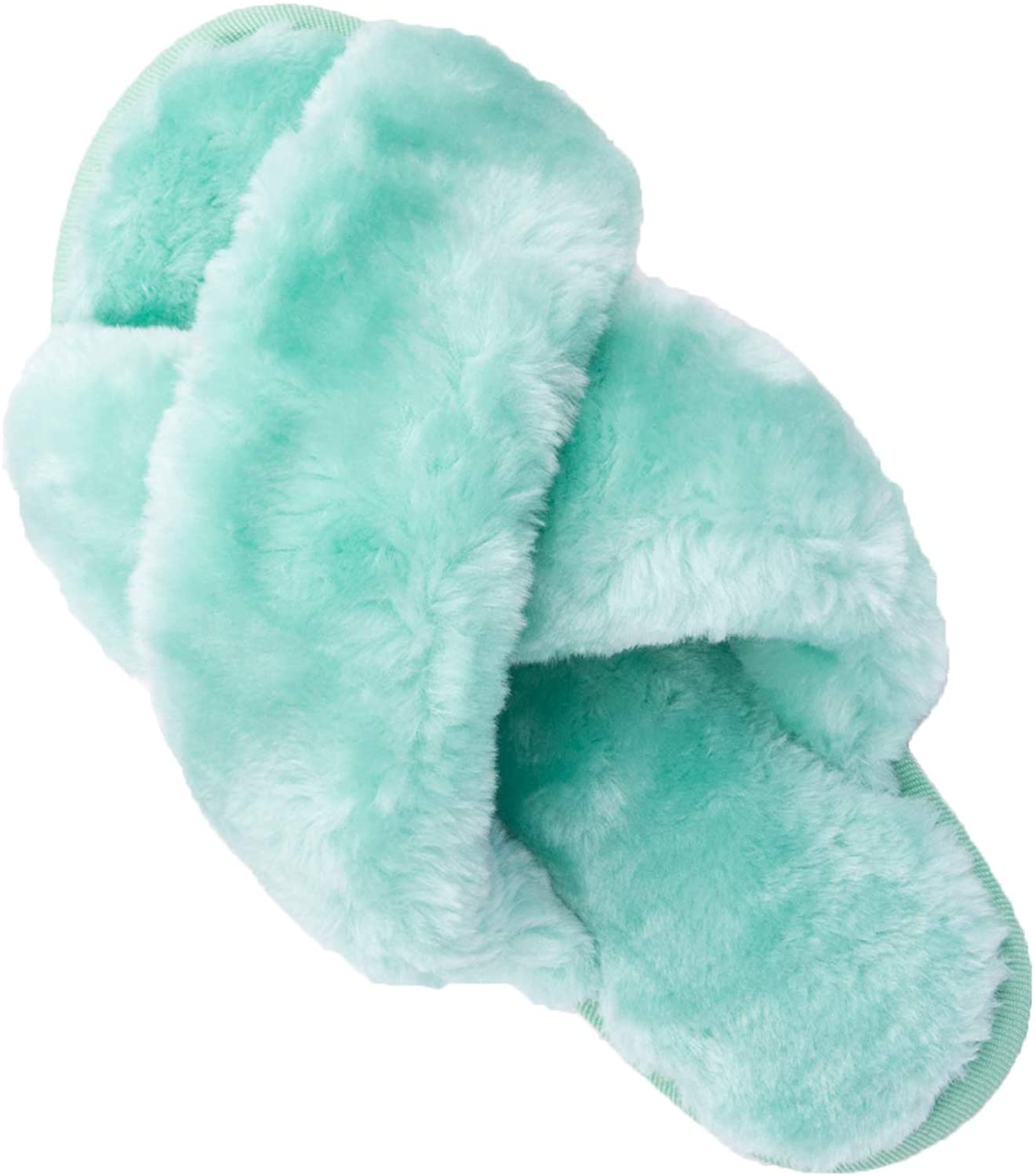 Womens House Fuzzy Slippers Leopard Cross Band Soft Plush Fluffy Slippers Furry Fleece Slip on Slippers Open Toe House Warm Bedroom Shoes Slides