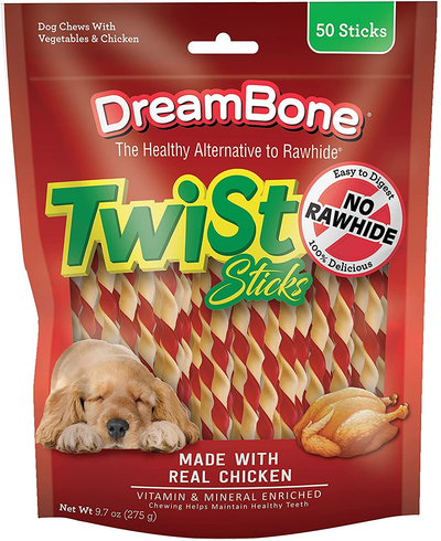 Dreambone Twist Sticks, Treat Your Dog to a Chew Made with Real Chicken and Vegetables