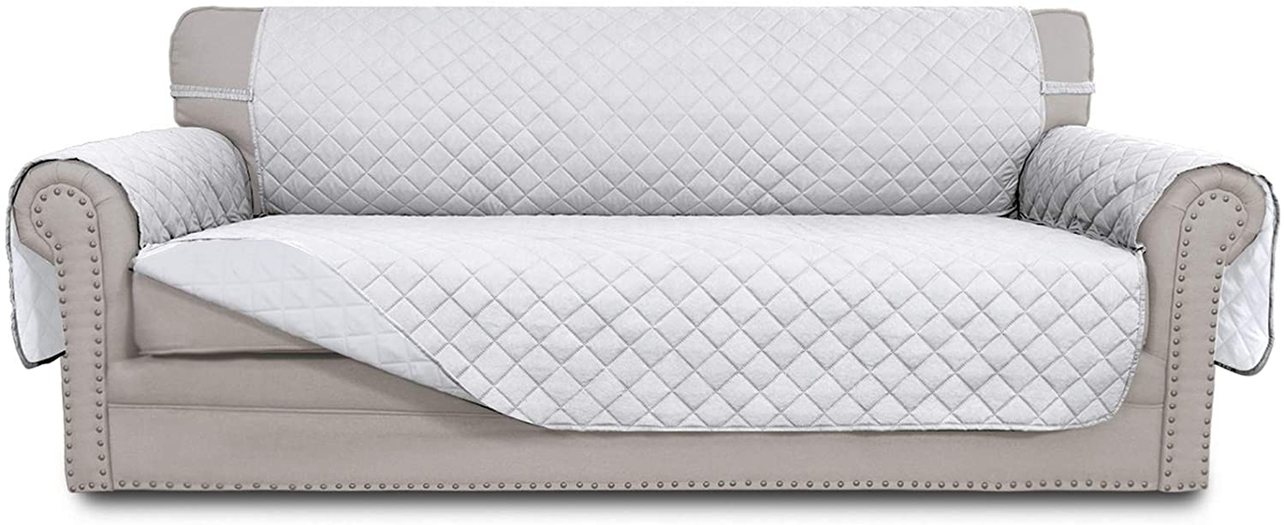 Easy-Going Sofa Slipcover Reversible Sofa Cover Water Resistant Couch Cover Furniture Protector with Elastic Straps for Pets Kids Children Dog Cat(Oversized Sofa, White/White)
