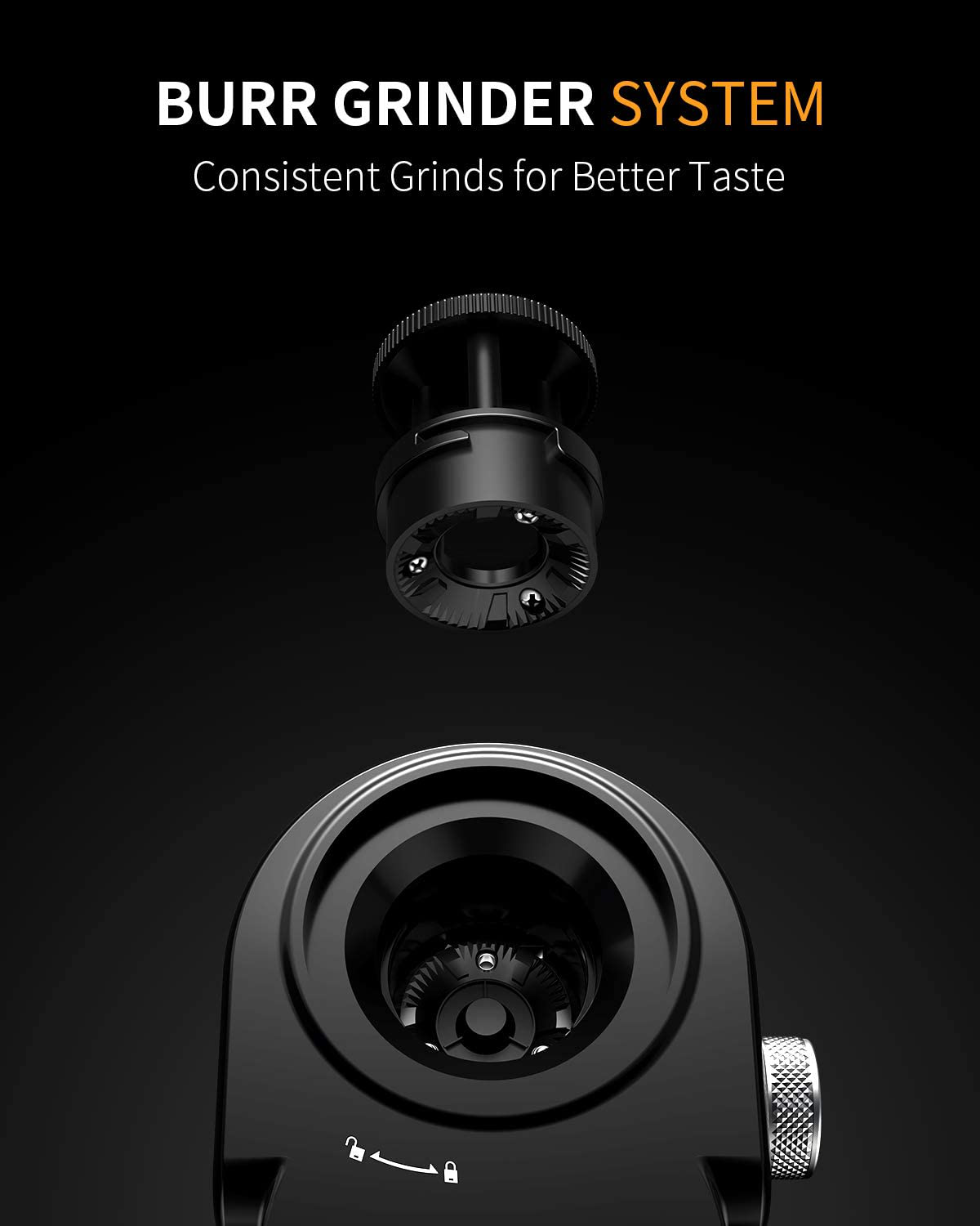 SHARDOR Electric Burr Coffee Grinder 2.0, Adjustable Burr Mill with 16 Precise Grind Setting for 2-14 Cup, Black