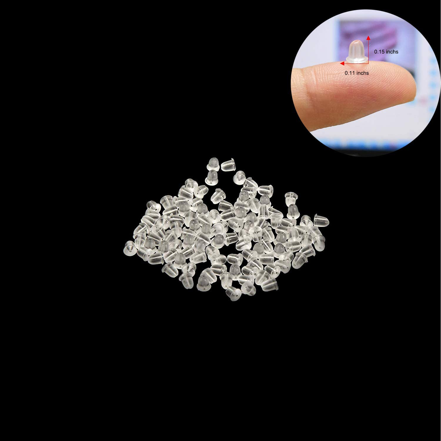 Silicone Earring Backs Earring Backings Soft Clear Ear Safety Back Pads Backstops Bullet Clutch Stopper Replacement for Fish Hook Earring Studs Hoops, Diameter 4mm