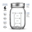 Regular-Mouth Glass Mason Jars, 16-Ounce (4-Pack) Glass Canning Jars with Silver Metal Airtight Lids and Bands with Measurement Marks, for Canning, Preserving, Meal Prep, Overnight Oats, Jam, Jelly,