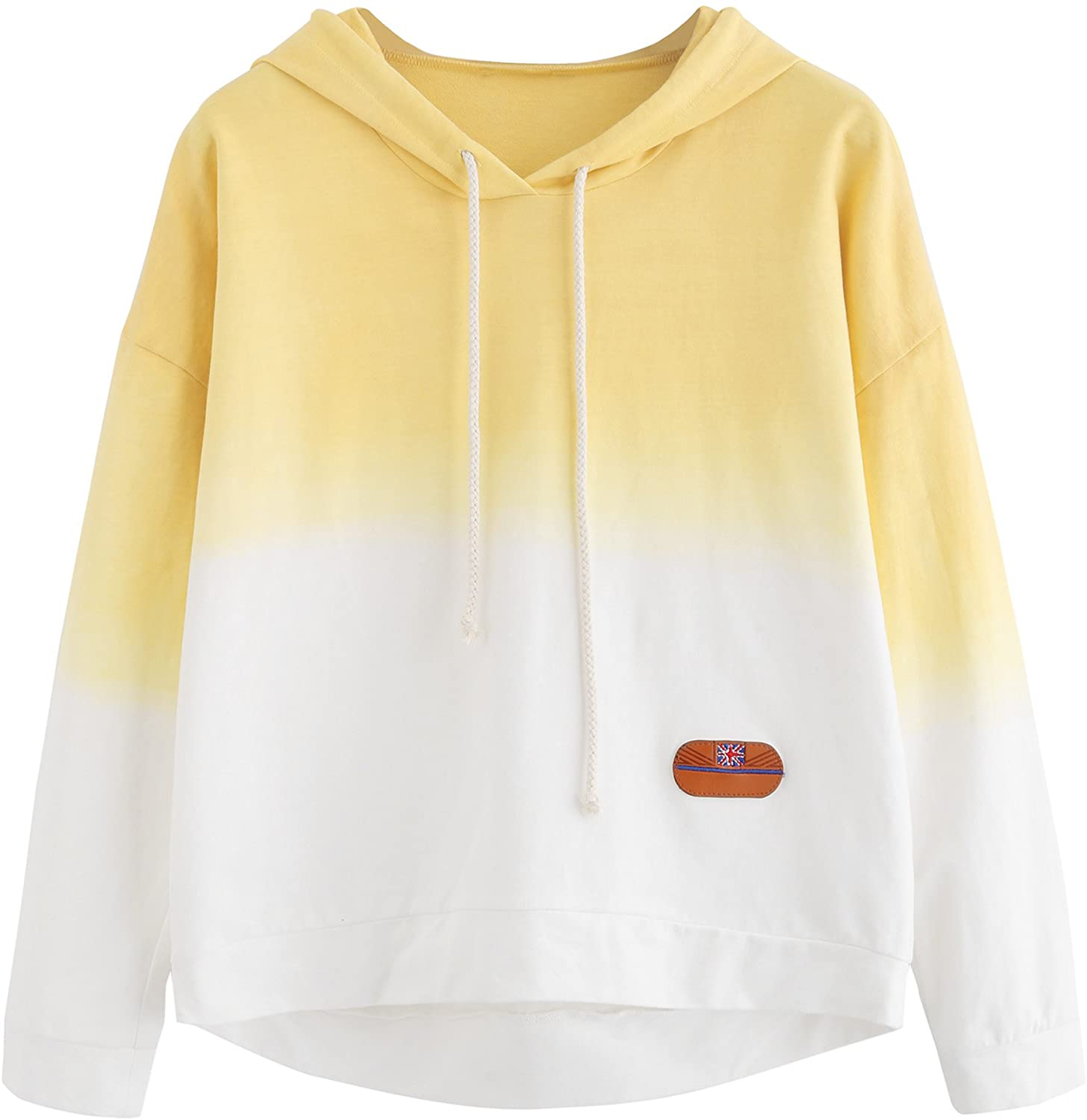 SweatyRocks Women's Long Sleeve Hoodie Sweatshirt Colorblock Tie Dye Print Tops