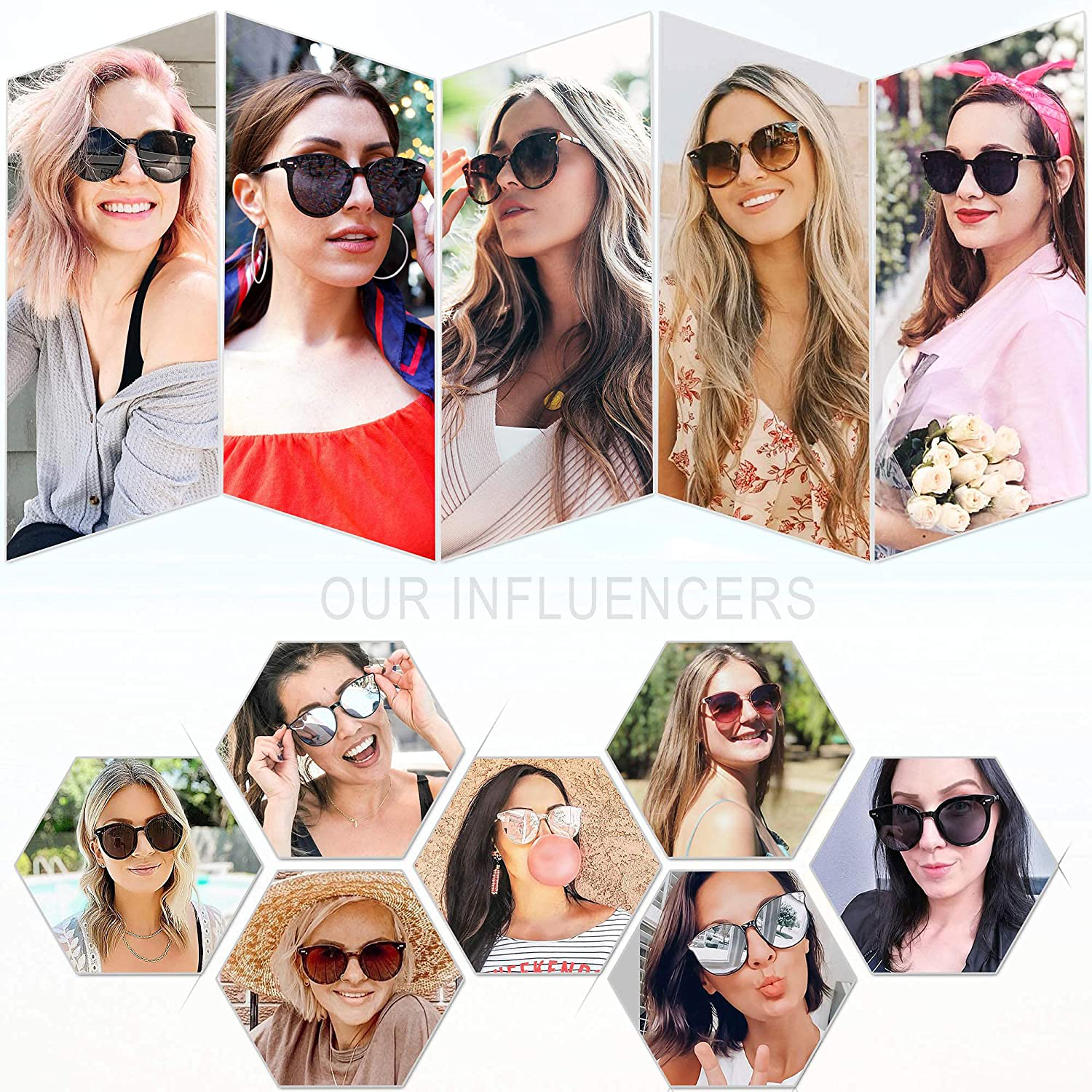 SOJOS Classic round Sunglasses for Women Men Retro Vintage Large Plastic Frame BLOSSOM SJ2067