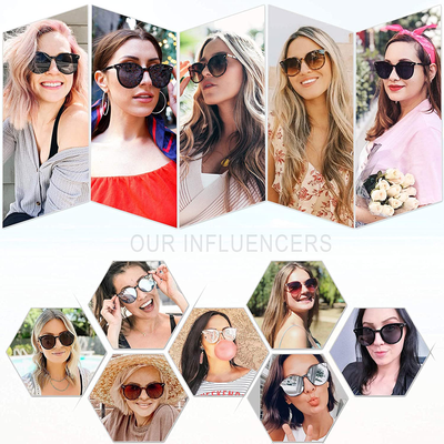 SOJOS Classic round Sunglasses for Women Men Retro Vintage Large Plastic Frame BLOSSOM SJ2067