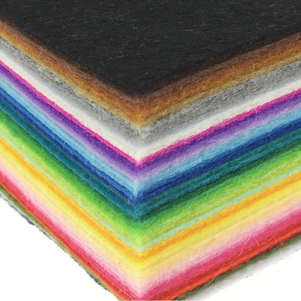 42pcs Felt Fabric Sheet Assorted Color DIY Craft Squares Felt