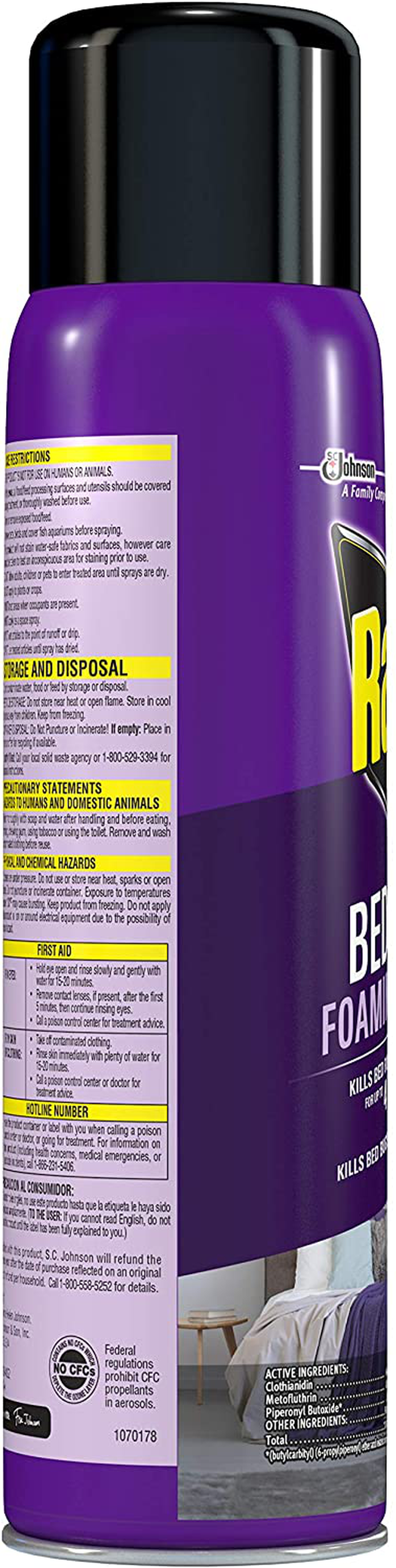 Raid Bed Bug Foaming Spray, For Indoor Use, Non-Staining, 16.5 Oz, Pack of 1
