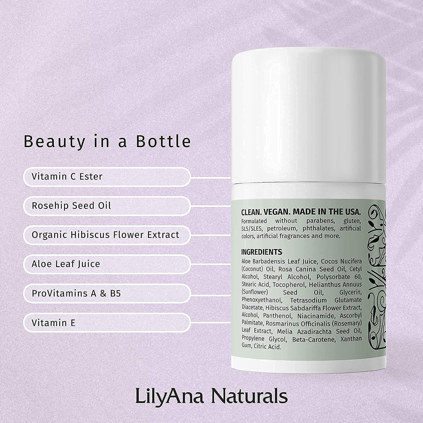 Lilyana Naturals Eye Cream - 2-Month Supply - Made in USA, Eye Cream for Dark Circles and Puffiness, under Eye Cream, anti Aging Eye Cream, Improve the Look of Fine Lines and Wrinkles, Rosehip and Hibiscus Botanicals - 1.7Oz (1-Pack)