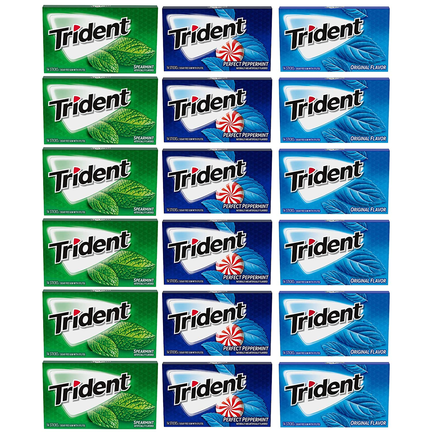 Trident Sugar Free Gum Variety Pack, 21 Packs of 14 Pieces (294 Total Pieces)