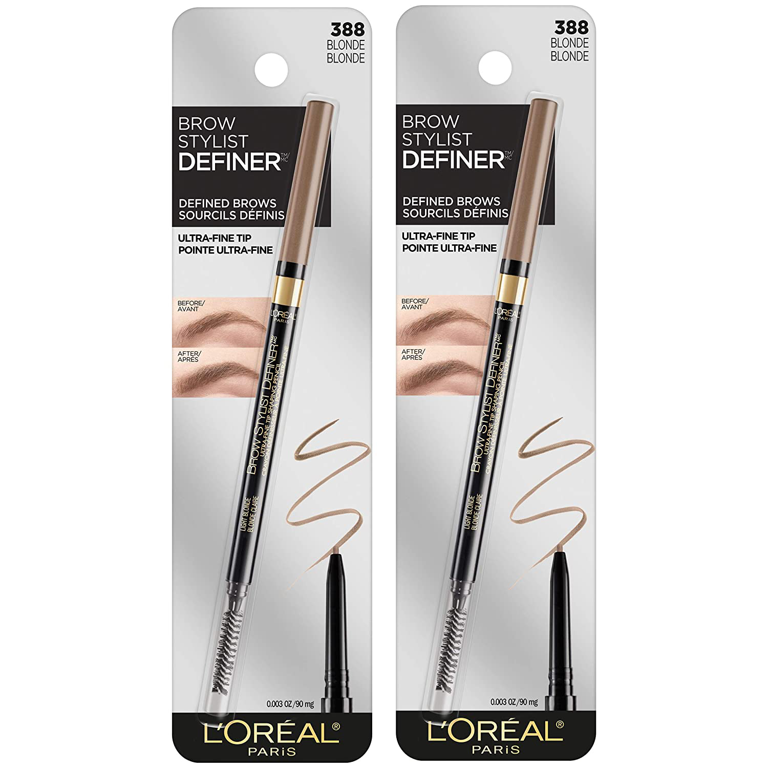 L'Oreal Paris Makeup Brow Stylist Definer Waterproof Eyebrow Pencil UltraFine Mechanical Pencil Draws Tiny Brow Hairs Fills in Sparse Areas Gaps Ounce Count