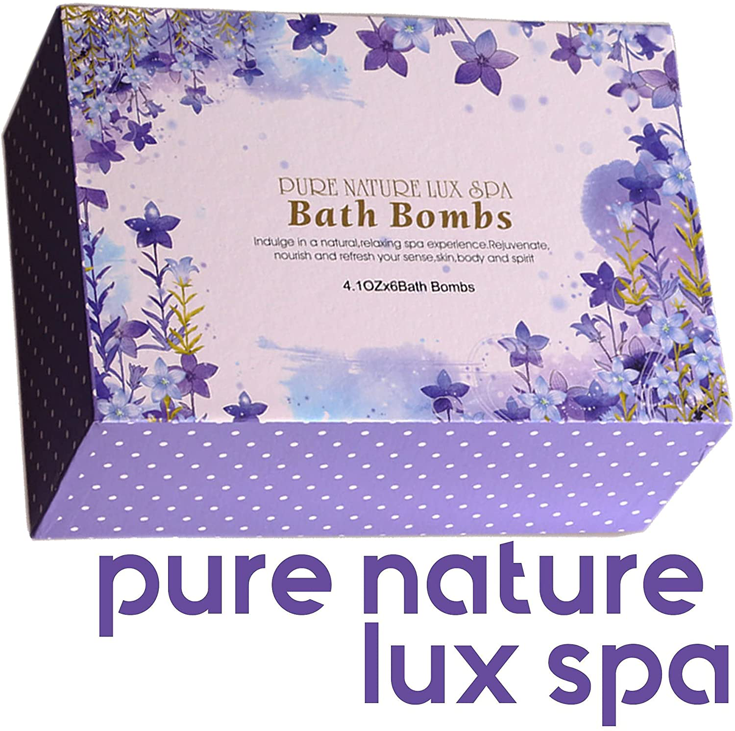 LuxSpa Bath Bombs Gift Set - The Best Ultra Bubble Fizzies with Natural Dead Sea Salt Cocoa and Shea Essential Oils, 6 x 4.1 oz, The Best Birthday Gift Idea for Her/Him, Wife, Girlfriend, Women