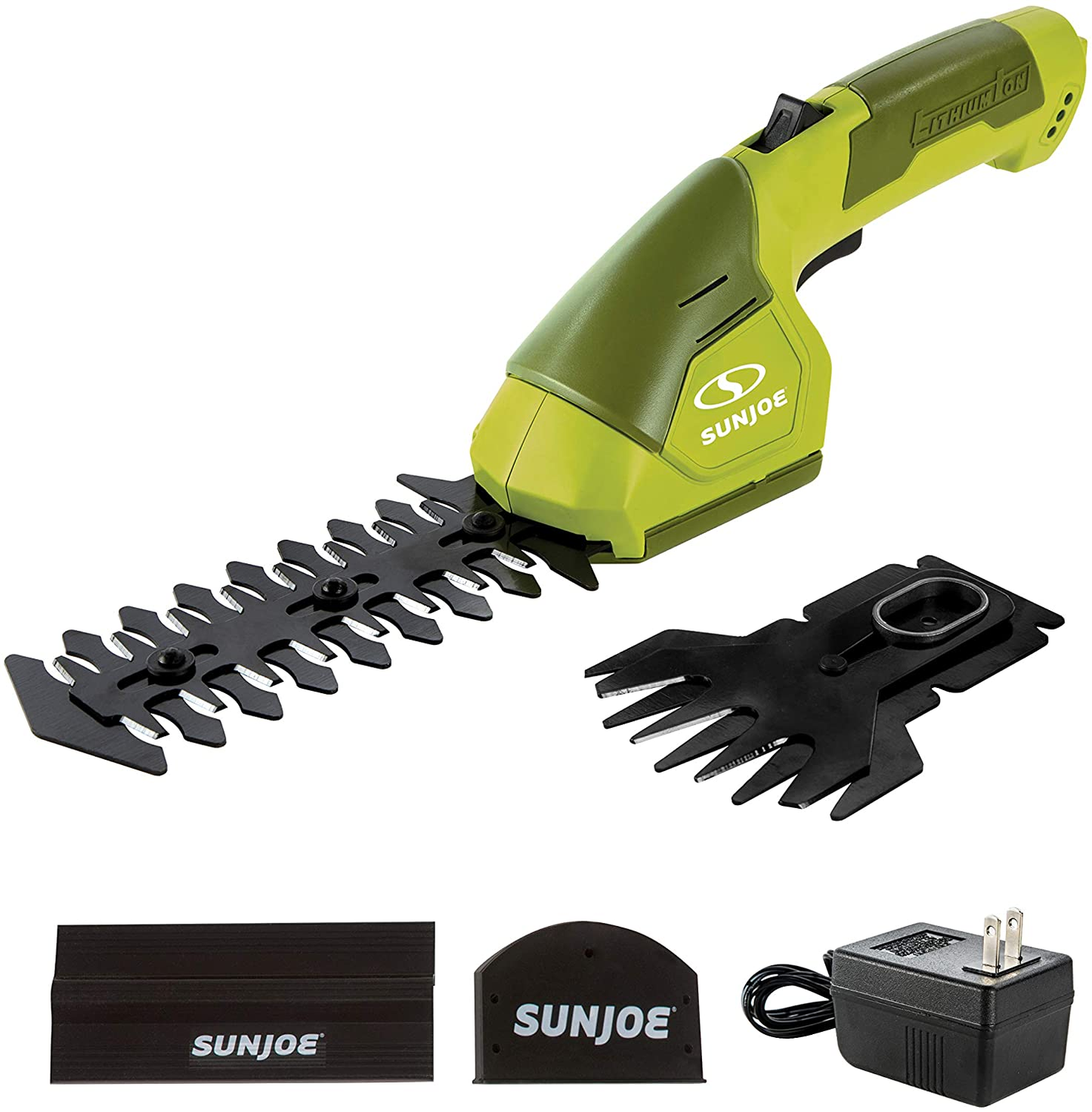 Sun Joe HJ604C 7.2-Volt 2-In-1 1250-RPM Cordless Grass Shear / Shrubber Handheld Trimmer, Rechargeable On-Board Lithium-Ion Battery and Charger Included