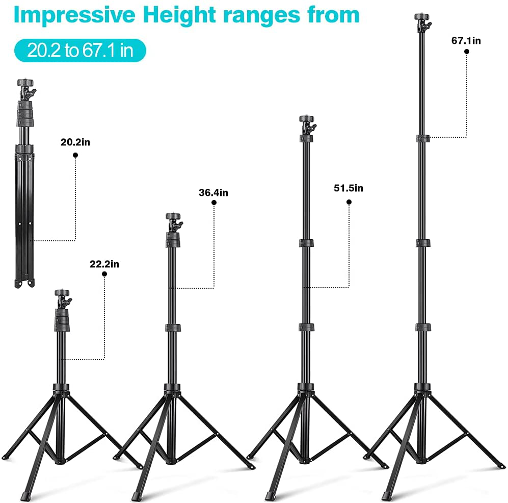 UBeesize 67'' Phone Tripod Stand & Selfie Stick Tripod, All in One Professional Tripod, Cellphone Tripod with Wireless Remote and Phone Holder, Compatible with All Phones/Cameras,Load capacity: 1.5 Kg