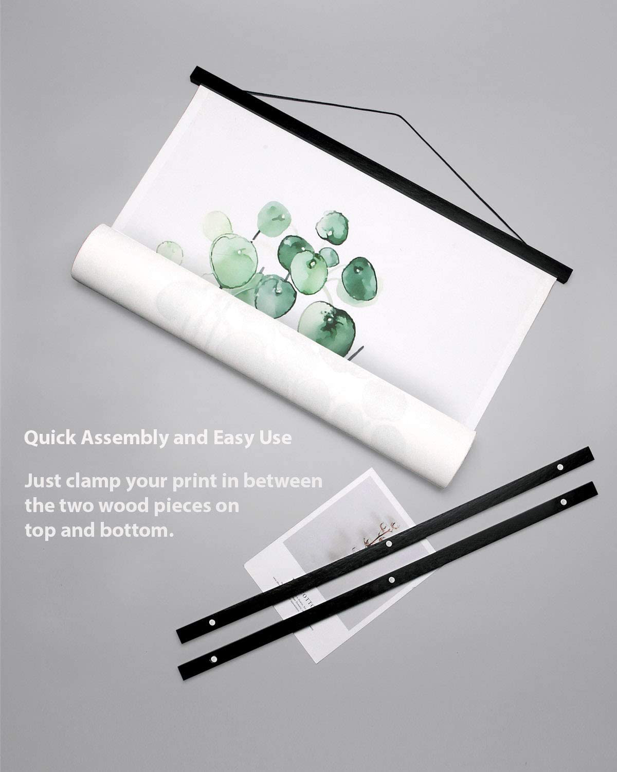 Magnetic Poster Frame Hanger, Natural Teak, 20x28 20x30 20x24 Poster Hanger for Photos, Pictures, Prints, Maps, Scrolls and Canvas Artwork