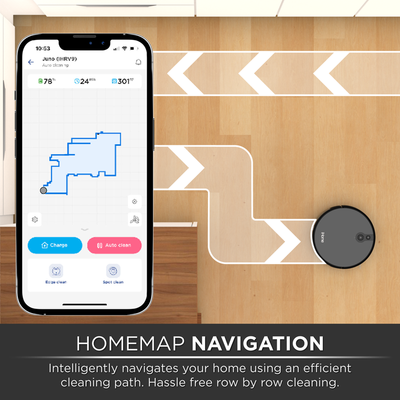 Ihome Autovac Robot Vacuum, Mapping Technology, Strong Suction, 120 Min Runtime, App + Remote Control