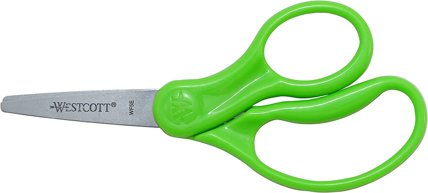 Westcott Right- & Left-Handed Scissors for Kids, 5’’ Pointed Scissors, Assorted, 6 Pack (16455)