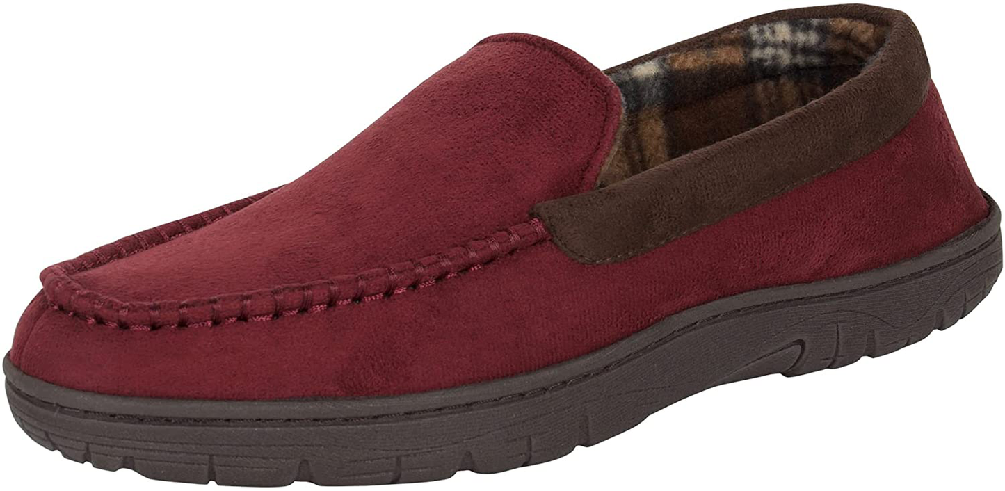 Hanes Men'S Moccasin Slipper House Shoe with Indoor Outdoor Memory Foam Sole Fresh Iq Odor Protection